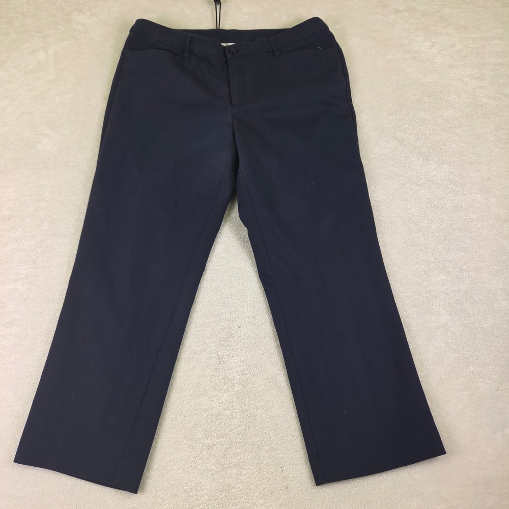 Christopher & Banks Navy Blue Straight Leg Dress Pants Womens 14 Short Office
